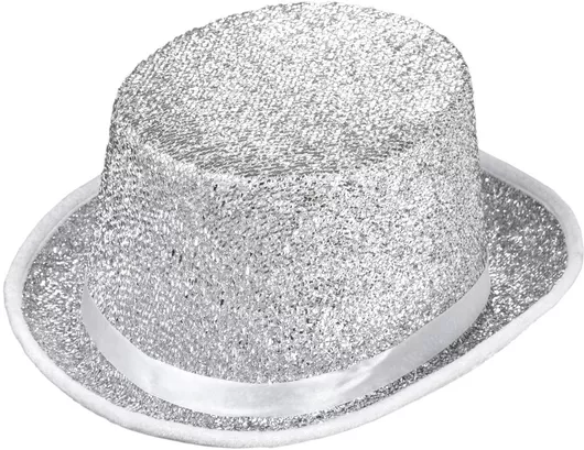 Αποκριάτικο Καπέλο Widmann Ημίψηλομε Glitter Ασημί