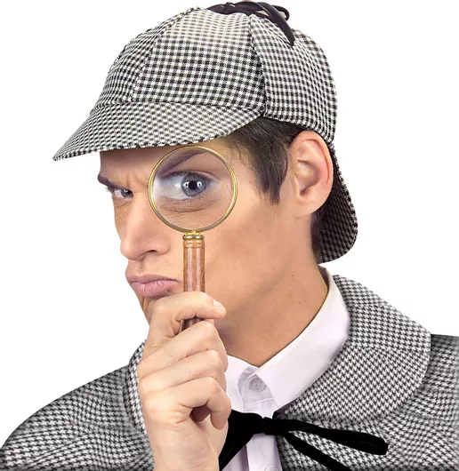 Αποκριάτικο Καπέλο Widmann Ντετέκτιβ Καρό Λευκό/Μαύρο