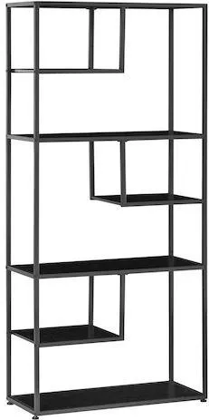 Βιβλιοθήκη Δαπέδου HomCom 838-305V00BK Μέταλλο/Μοριοσανίδα 83x34x180cm Μαύρο