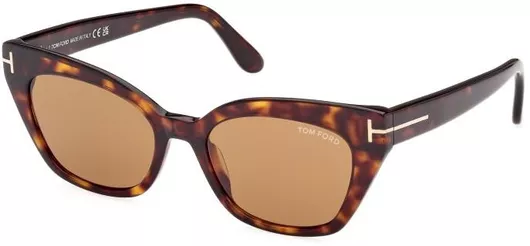 Γυναικεία Γυαλιά Ηλίου Tom Ford Cat Eye 52mm με Καφέ Φακό & Ταρταρούγα Σκελετό