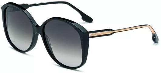 Γυναικεία Γυαλιά Ηλίου Victoria Beckham Ντεγκραντέ Στρογγυλά 61mm με Γκρι Φακό & Μαύρο Σκελετό
