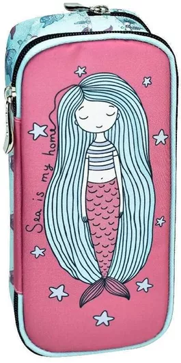 Κασετίνα Back Me Up Οβάλ mermaid Γοργόνα 2 Θήκες 357-18141 Πολύχρωμο