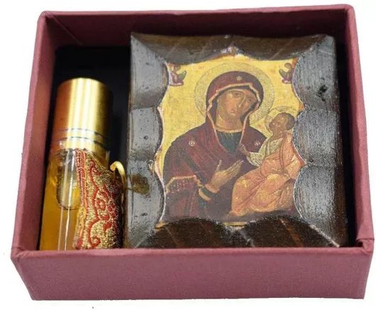 Μπομπονιέρα Βάπτισης Εικόνα Παναγία Ξύλο