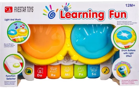 Παιχνίδι Πιάνο/Τύμπανο Fivestar Toys Learning Fun για 12+ Μηνών