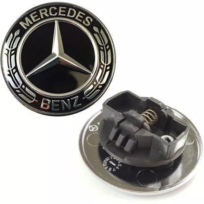 Σήμα Καπό Mercedes Benz Κουμπωτό Μαύρο