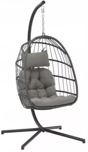 Κούνια Φωλιά Oxford Home SN700G Rattan 95x95x196cm Γκρι / Μαύρο