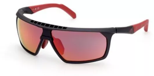 Ανδρικά Γυαλιά Ηλίου Adidas Καθρεύτης Μάσκα 70mm με Πορτοκαλί Φακό & Γκρι Σκελετό