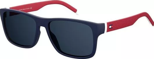 Ανδρικά Γυαλιά Ηλίου Tommy Hilfiger Τετράγωνα 56mm με Γκρι Φακό & Μπλε Σκελετό