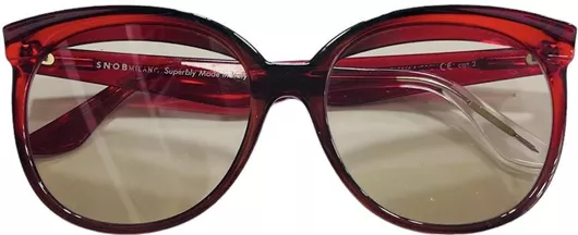 Γυναικεία Γυαλιά Ηλίου Snob Milano Στρογγυλά 58mm με Καφέ Φακό & Μπορντό Σκελετό