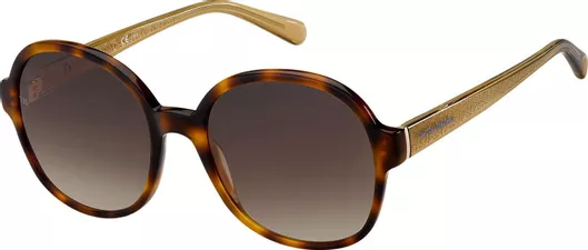 Γυναικεία Γυαλιά Ηλίου Tommy Hilfiger Ντεγκραντέ Στρογγυλά 55mm με Καφέ Φακό & Ταρταρούγα Σκελετό
