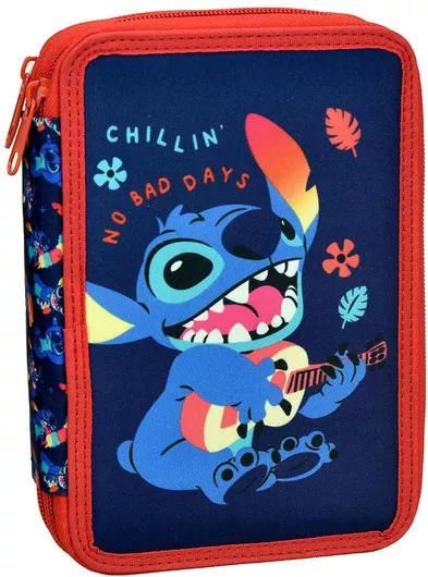 Κασετίνα Gim Διπλή Γεμάτη Stitch 342-00100 Πολύχρωμο