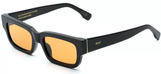 Unisex Γυαλιά Ηλίου Super Retrofuture Ορθογώνια 54mm με Πορτοκαλί Φακό & Μαύρο Σκελετό