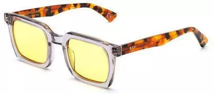 Unisex Γυαλιά Ηλίου Super Retrofuture Τετράγωνα 50mm με Κίτρινο Φακό & Διάφανο Σκελετό