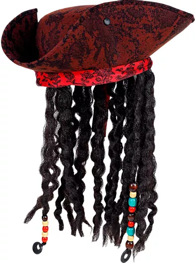 Αποκριάτικο Καπέλο Widmann Πειρατή με Μπαντάνα & Περούκα Κόκκινο