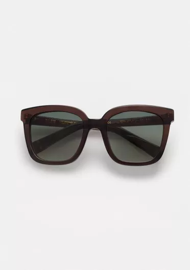 Γυναικεία Γυαλιά Ηλίου Kaleos Ντεγκραντέ Τετράγωνα 56mm με Πράσινο Φακό & Καφέ Σκελετό