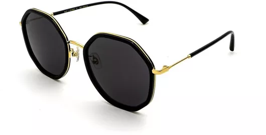 Γυναικεία Γυαλιά Ηλίου Mujosh Γεωμετρικά 57mm με Χρυσό Φακό & Γκρι Σκελετό