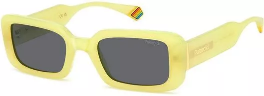 Γυναικεία Γυαλιά Ηλίου Polaroid Polarized Ορθογώνια 52mm με Γκρι Φακό & Κίτρινο Σκελετό