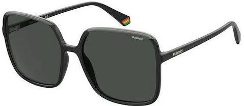 Γυναικεία Γυαλιά Ηλίου Polaroid Polarized Τετράγωνα 59mm με Γκρι Φακό & Μαύρο Σκελετό