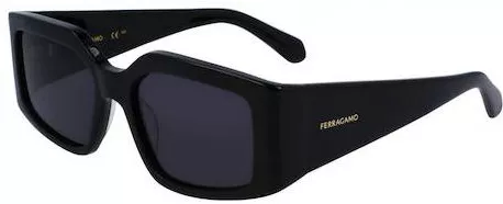 Γυναικεία Γυαλιά Ηλίου Salvatore Ferragamo Γεωμετρικά 54mm με Γκρι Φακό & Μαύρο Σκελετό