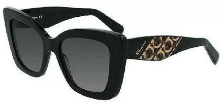 Γυναικεία Γυαλιά Ηλίου Salvatore Ferragamo Ντεγκραντέ Cat Eye 52mm με Γκρι Φακό & Μαύρο Σκελετό