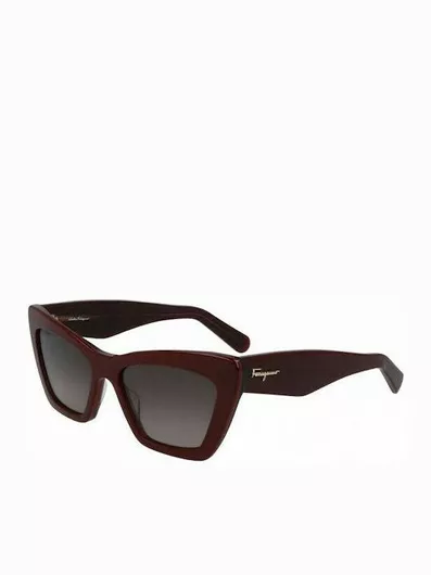 Γυναικεία Γυαλιά Ηλίου Salvatore Ferragamo Ντεγκραντέ Cat Eye 55mm με Γκρι Φακό & Μπορντό Σκελετό