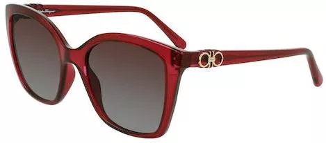 Γυναικεία Γυαλιά Ηλίου Salvatore Ferragamo Ντεγκραντέ Τετράγωνα 54mm με Καφέ Φακό & Μπορντό Σκελετό