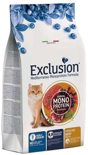 Ξηρά Τροφή Γάτας Exclusion με Βοδινό & Μοσχάρι για Στειρωμένες Γάτες για Όλες τις Ηλικίες 12kg