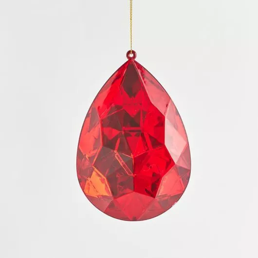 Χριστουγεννιάτικο Στολίδι Δάκρυ Eurolamp 15cm Κόκκινο