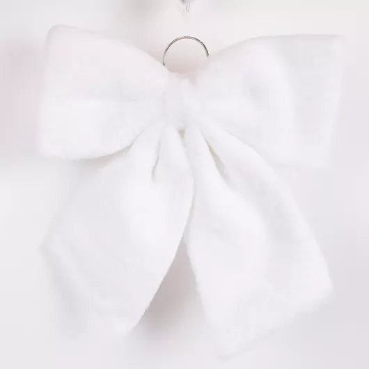 Χριστουγεννιάτικο Στολίδι Φιόγκος Eurolamp 44cm Λευκό