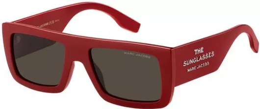 Unisex Γυαλιά Ηλίου Marc By Marc Jacobs Ορθογώνια 53mm με Γκρι Φακό & Κόκκινο Σκελετό