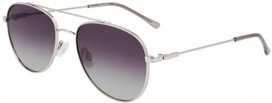 Unisex Γυαλιά Ηλίου Nautica Polarized Aviator 55mm με Γκρι Φακό & Ασημί Σκελετό