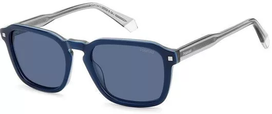 Ανδρικά Γυαλιά Ηλίου Polaroid Polarized Γεωμετρικά 53mm με Μπλε Φακό & Μπλε Σκελετό