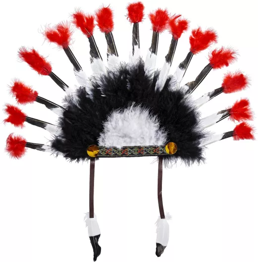 Αποκριάτικο Καπέλο Widmann με Φτερά Ινδιάνου Πολύχρωμο