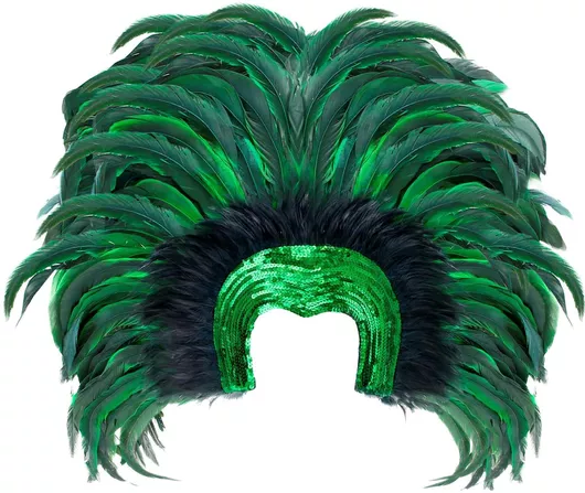 Αποκριάτικο Καπέλο/Διάδημα Widmann Βραζιλιάνας με Φτερά Πράσινο