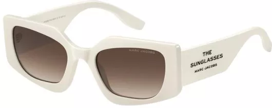 Γυναικεία Γυαλιά Ηλίου Marc By Marc Jacobs Γεωμετρικά 53mm με Καφέ Φακό & Λευκό Σκελετό