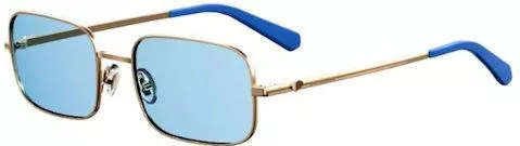 Γυναικεία Γυαλιά Ηλίου Moschino Love Ορθογώνια 53mm με Μπλε Φακό & Χρυσό Σκελετό