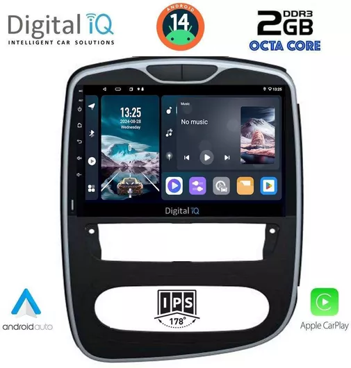 Ηχοσύστημα Αυτοκινήτου Digital IQ για Renault Clio 2016> Bluetooth/USB/AUX/WiFi/GPS/Apple-Carplay/Android-Auto με Οθόνη Αφής 10"