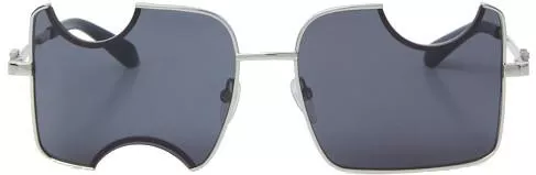 Γυαλιά Ηλίου Off-White με Μεταλλικό Σκελετό Ασημί