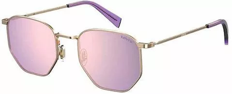 Γυναικεία Γυαλιά Ηλίου Levi'S Ορθογώνια 51mm με Ροζ Φακό & Χρυσό Σκελετό