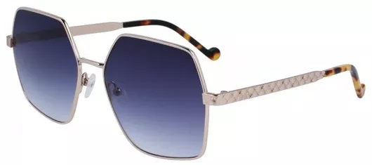 Γυναικεία Γυαλιά Ηλίου Liu Jo Ντεγκραντέ Γεωμετρικά 58mm με Μπλε Φακό & Χρυσό Σκελετό