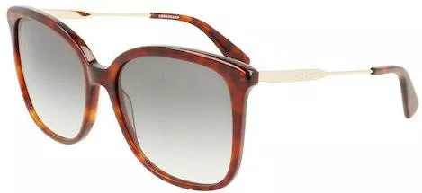 Γυναικεία Γυαλιά Ηλίου Longchamp Ντεγκραντέ Τετράγωνα 57mm με Πράσινο Φακό & Ταρταρούγα Σκελετό