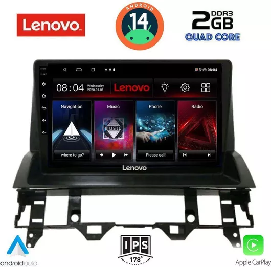Ηχοσύστημα Αυτοκινήτου Lenovo για Mazda 6 2002-2008 Bluetooth/USB/AUX/WiFi/GPS/Apple-Carplay/Android-Auto με Οθόνη Αφής 10"