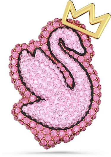 Καρφίτσα Swarovski Pop Swan από Μέταλλο με Πέτρες Ροζ