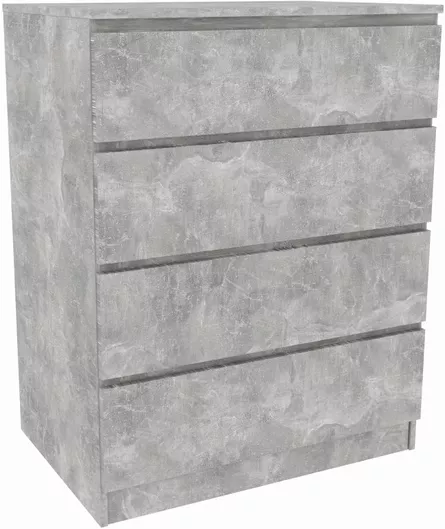 Συρταριέρα Κρεβατοκάμαρας Cute Ξύλινη με 4 Συρτάρια 46x69x93cm Γκρι