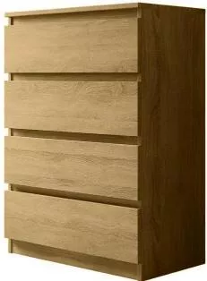 Συρταριέρα Κρεβατοκάμαρας Juniper 4S Ξύλινη με 4 Συρτάρια 40x70x100cm Καφέ