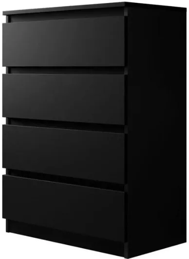 Συρταριέρα Κρεβατοκάμαρας Juniper 4S Ξύλινη με 4 Συρτάρια 40x70x100cm Μαύρο