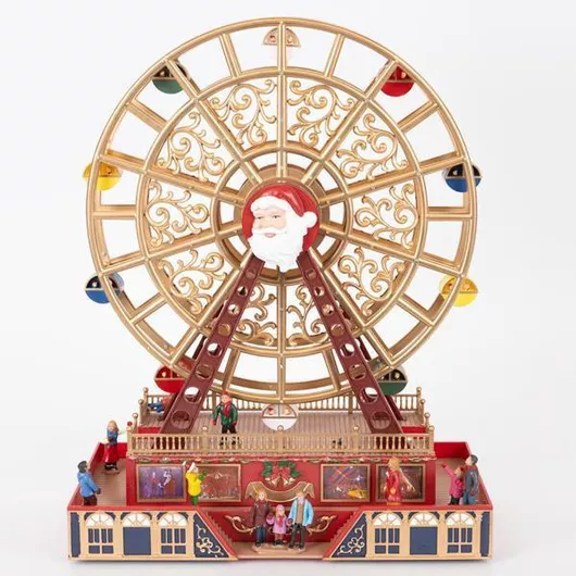 Χριστουγεννιάτικο Διακοσμητικό Ρόδα Λούνα Παρκ Eurolamp Ρεύματος με Κίνηση & Μουσική Φωτιζόμενο 38x17x48cm Πολύχρωμο