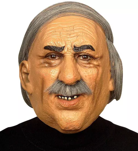 Αποκριάτικη Μάσκα Widmann Προσώπου Γέρος Wil μεε Μαλλιά Και Μουστάκι Ανδρική Καφέ/Γκρι