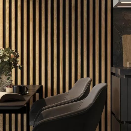 3D Πάνελ Τοίχου Sticky Piano F4 με Πηχάκια 12.2x290cm Nat. Oak/ Black