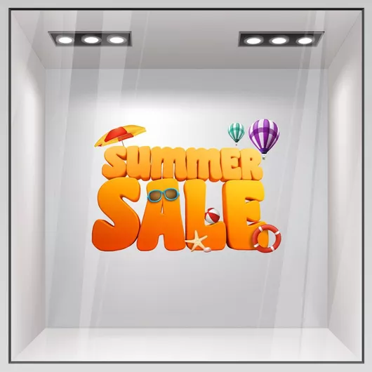 Αυτοκόλλητο Εκπτώσεων Sticky 3D Summer Sale 50x35cm